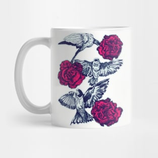 Rose & Swallows Mug